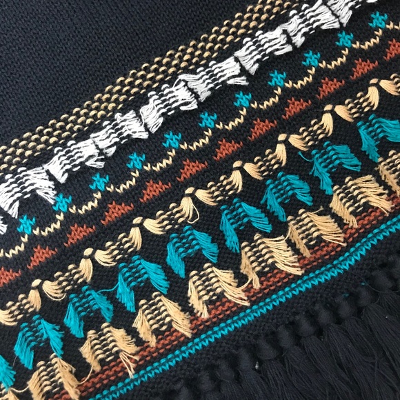 Nanette Lepore l XS Retro Fair Isle Nordic Stretch Knit Fringe Hem Sweater Dress - Picture 9 of 14